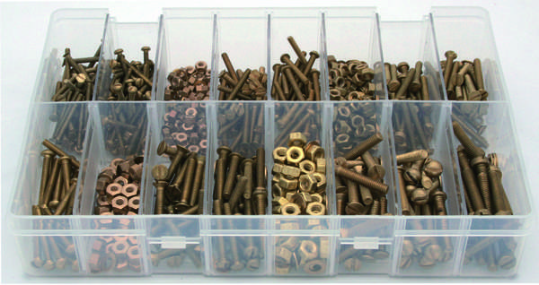 A01250 Assorted Boxes / Packs   BA Screws Nuts + Washers Brass  