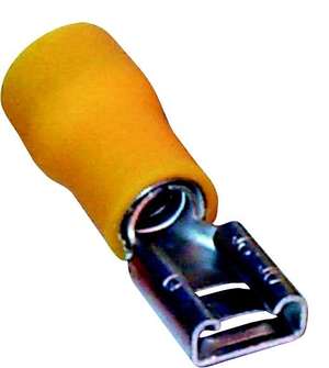 B13600 Electrical Connectors  Yellow 6.3mm Female Spades  6.3mm 