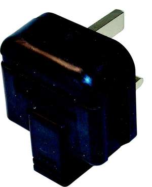 B14420 Electrical Mains Accessories  3 Pin Plugs - Black Rubber  