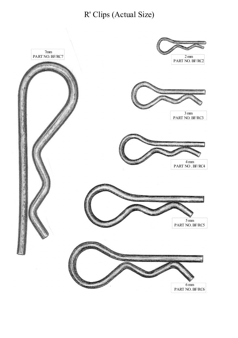 BF/RC3 R Clips   3 mm See Drawing