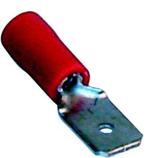 B13060 Electrical Connectors  Red 6.3mm Male Blades  6.3mm 
