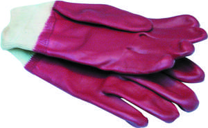 C23390 Workshop Personal Protective Equipment  Knitwrist Red PVC Gloves   