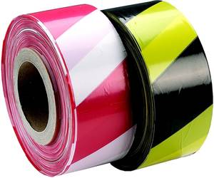 C25525 Workshop Health and Safety  Barrier Tape Black / Yellow 70mm x 500m  500m 70mm  