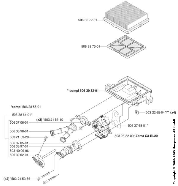 506 39 32-11 K750 Air Intake System  Bracket (Complete) 